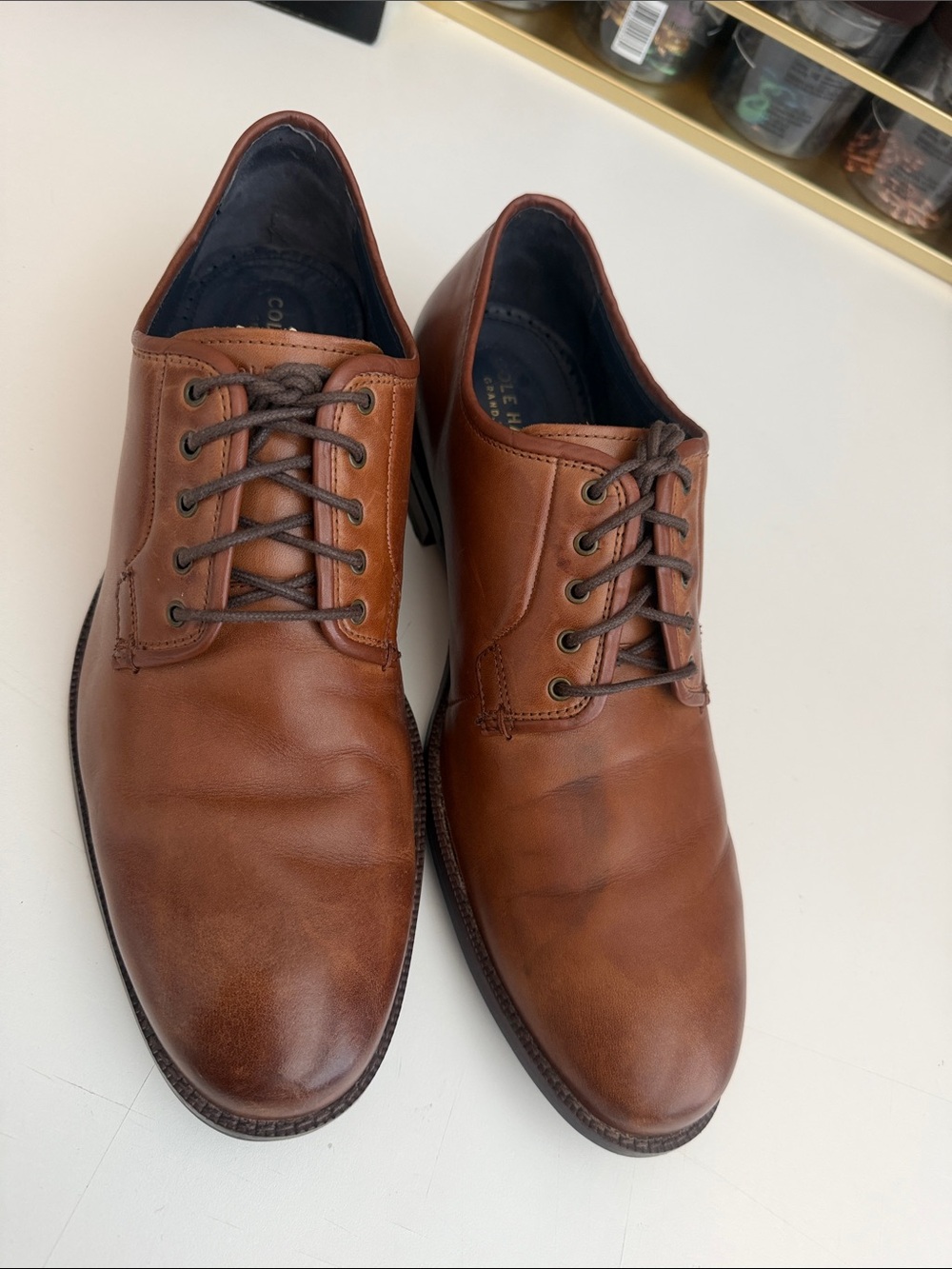 Cole Haan Men's Tan Leather Derby Shoes